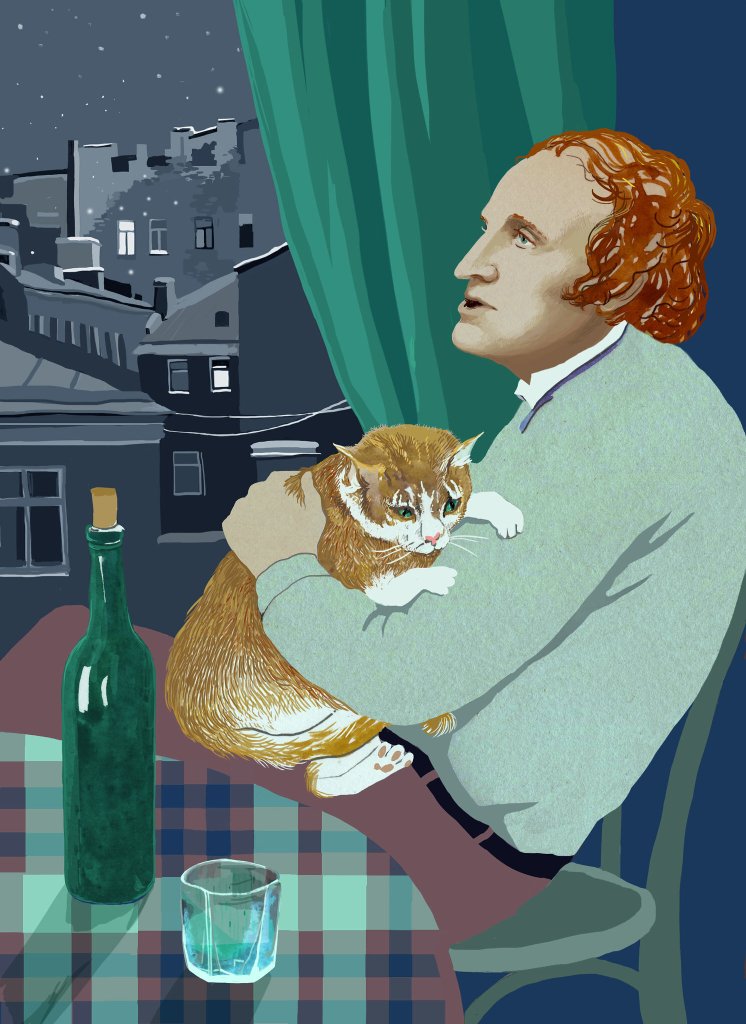 joseph brodsky with a cat