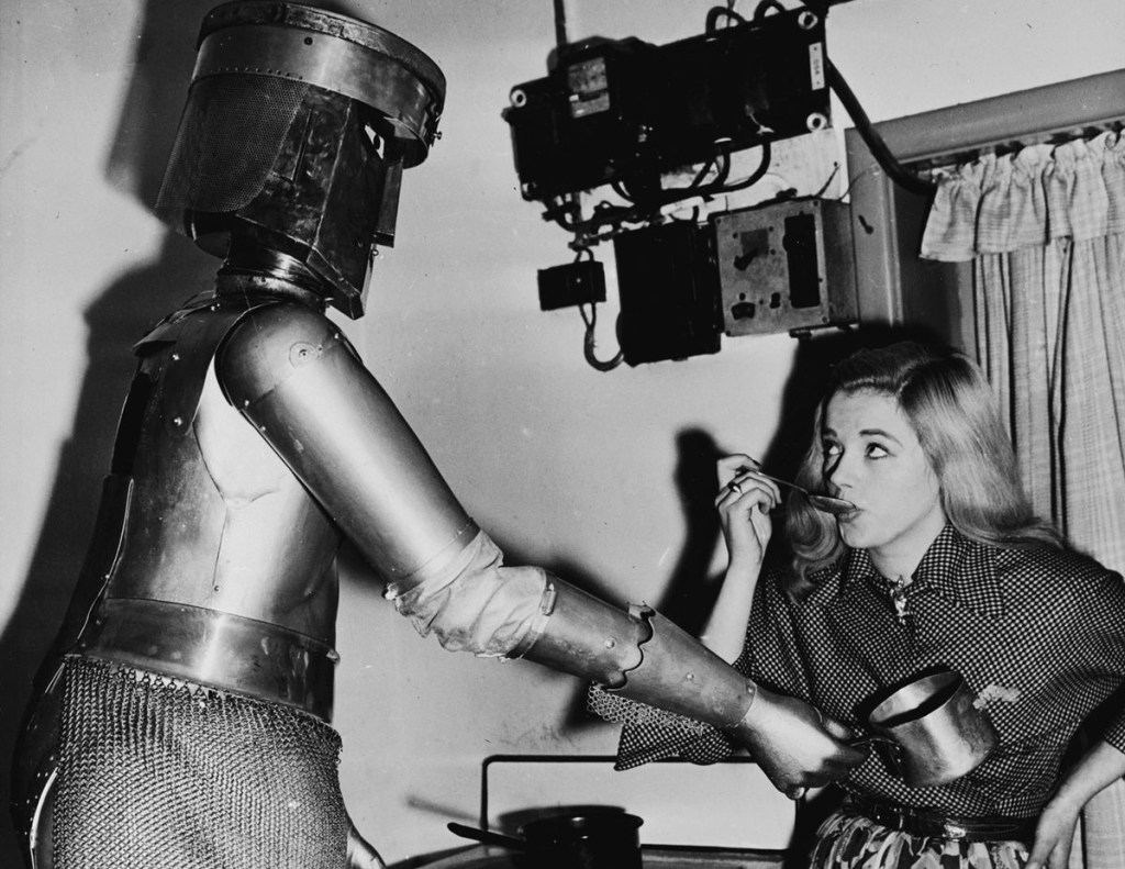 automaton and a woman in the kitchen