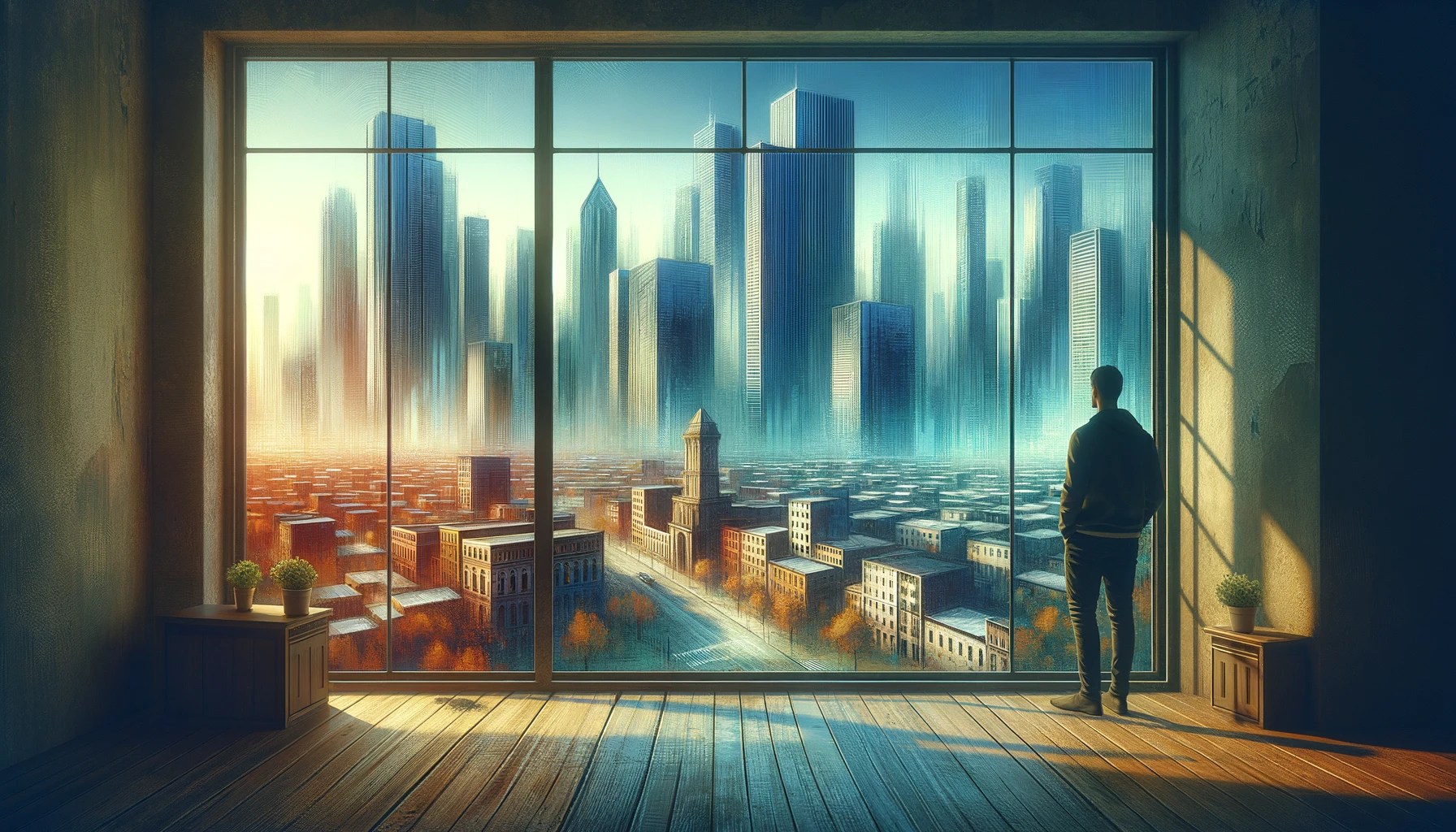 lonely city, staying inside room